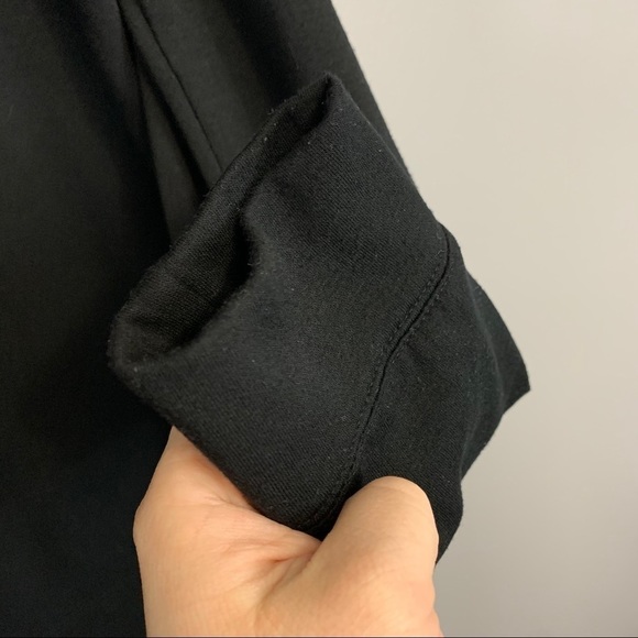 DESIGN LAB | Lord & Taylor Black Patch Open Shoulder Long Sleeve Shirt - Picture 10 of 11